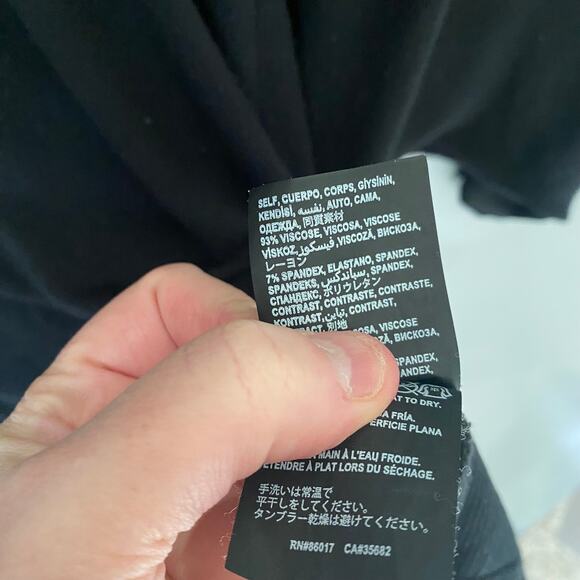 BEBE Women's Small Black Knit Cowl Neck Short Sleeve 90's Y2K Relaxed Classic - Picture 6 of 7